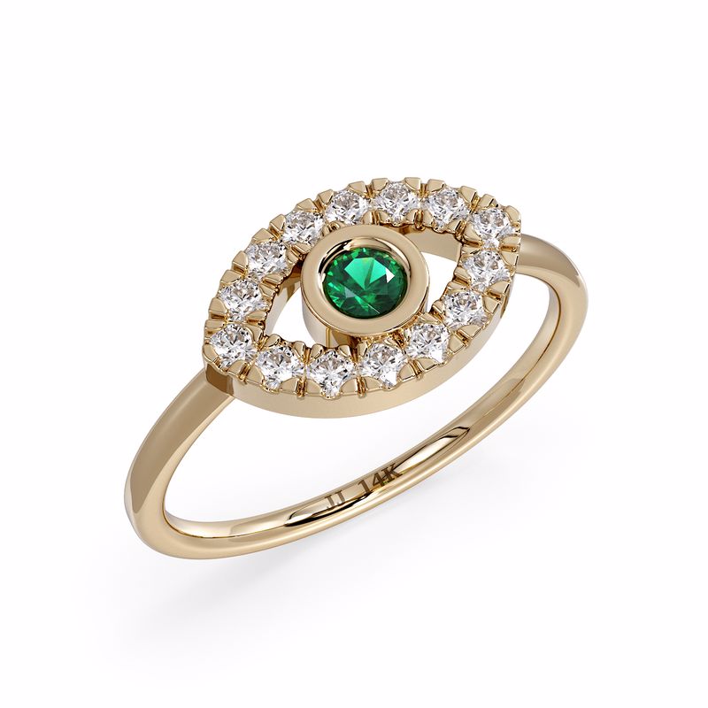 Green Good Eye Ring