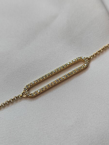 Oval ShapeDiamonds Line Bracelet